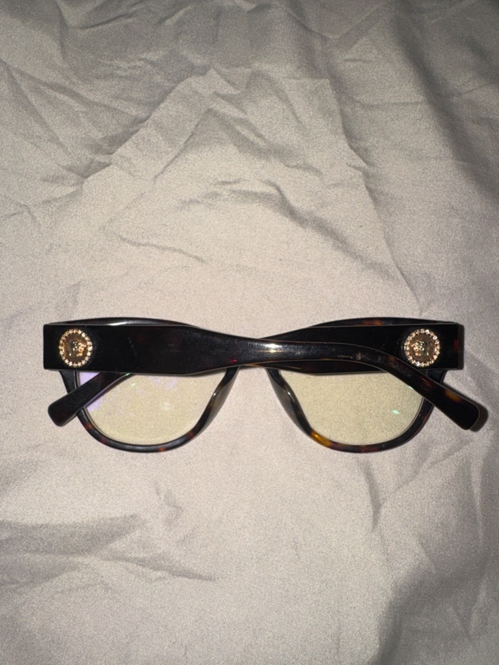 Versace Tortoiseshell Glasses with Gold Accent